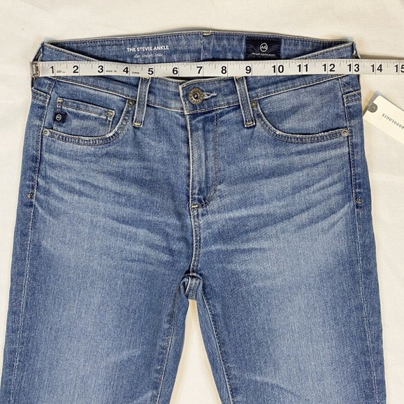 Adriano Goldschmied Stevie Ankle Slim Straight Ankle Size 25 Raw Hem Blue Jeans - Picture 3 of 16